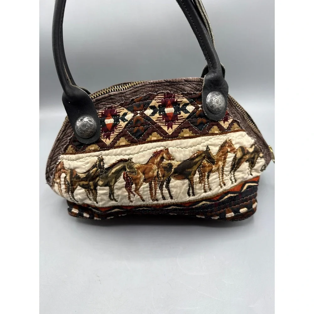 The Glad Rag Co Custom Horse Tapestry Purse Western Handbag Leather Concho